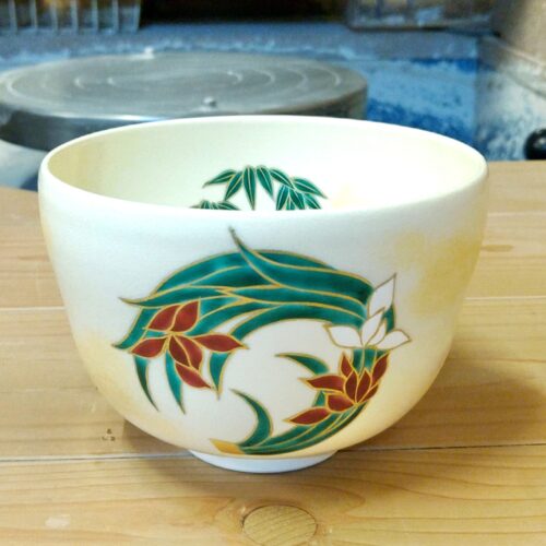 抹茶碗四君子の正面の絵の画像